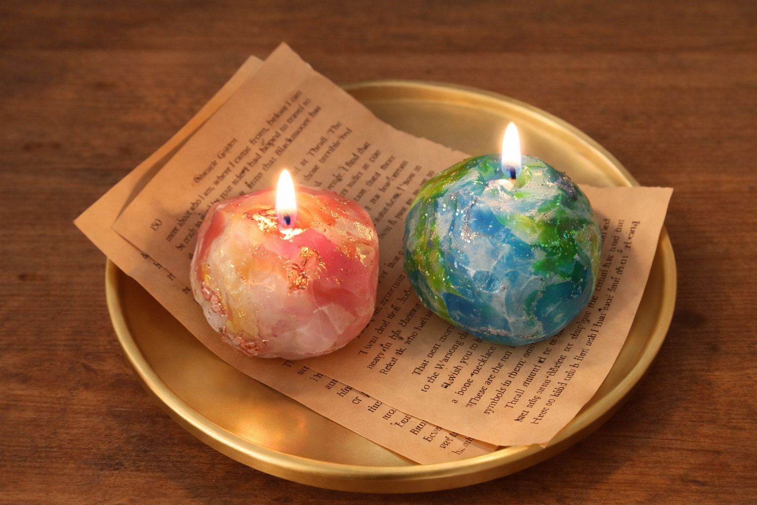 Gemstone Crystal Candle Set (Set of 2/3)