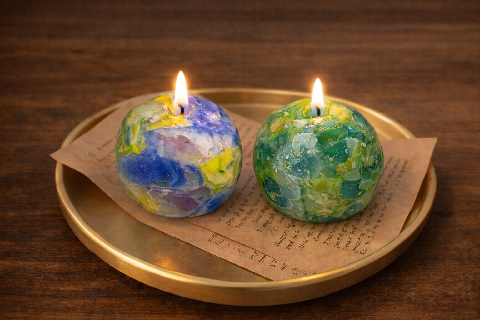 Gemstone Crystal Candle Set (Set of 2/3)