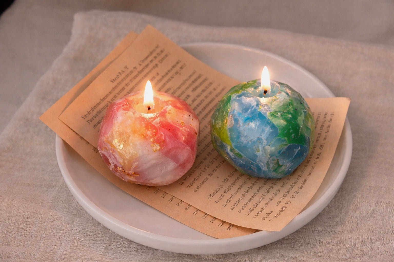 Gemstone Crystal Candle Set (Set of 2/3)